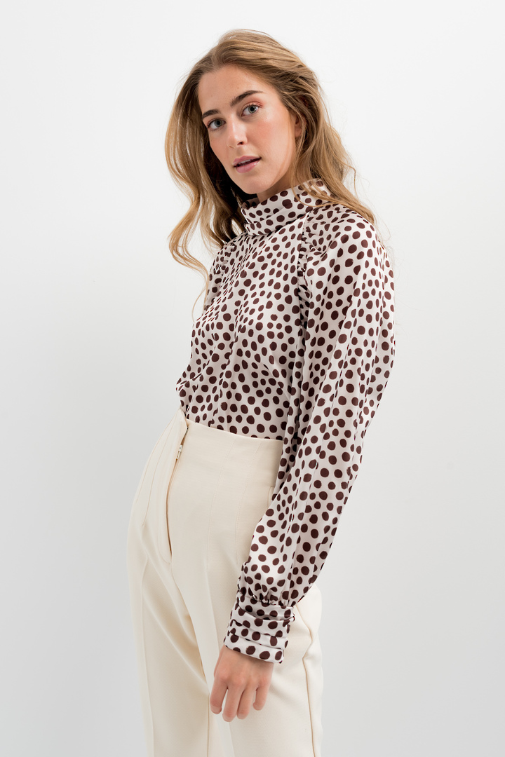 Ivy Spotted Blouse Chocolate (size 12-14) image 0